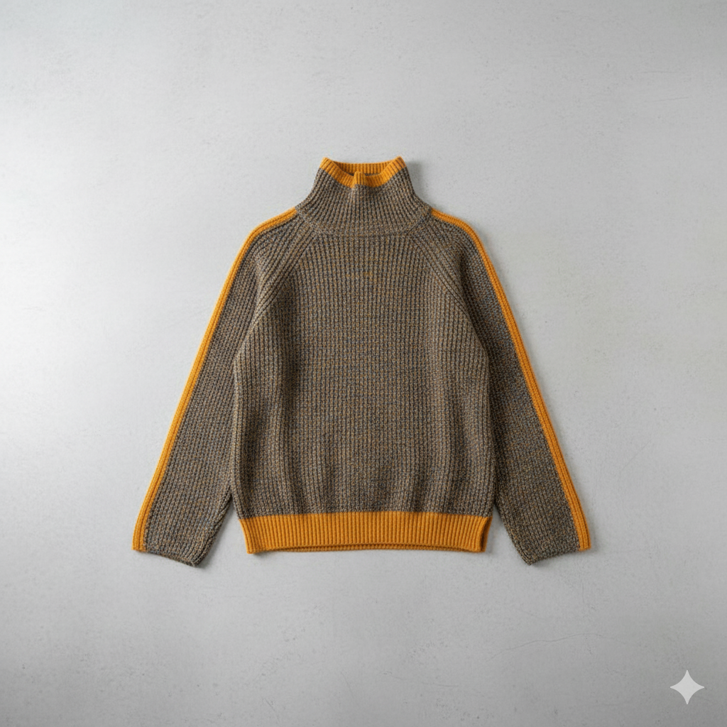 Damen Rollkragenpullover im Retro Strick | Warm & Bequem Winter