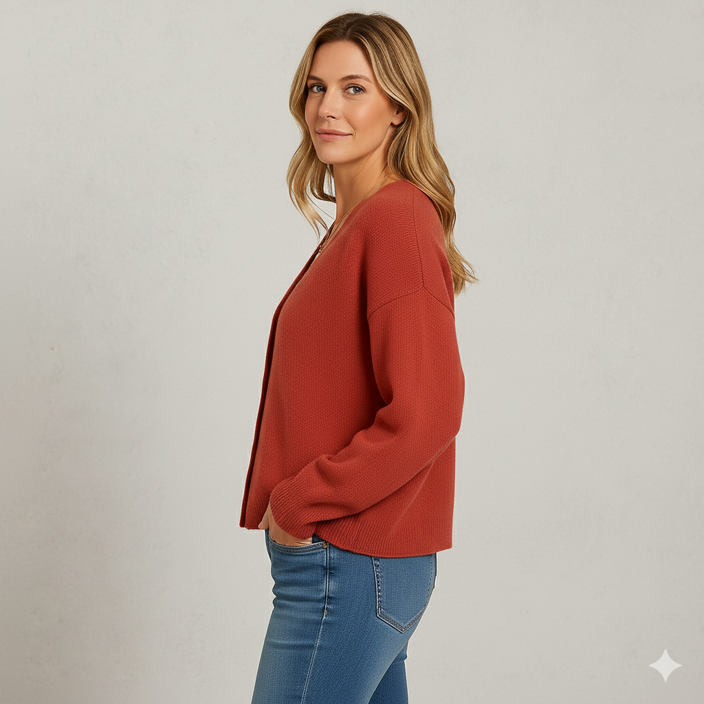 Damen Strickjacke mit V-Ausschnitt | Herbst & Übergang