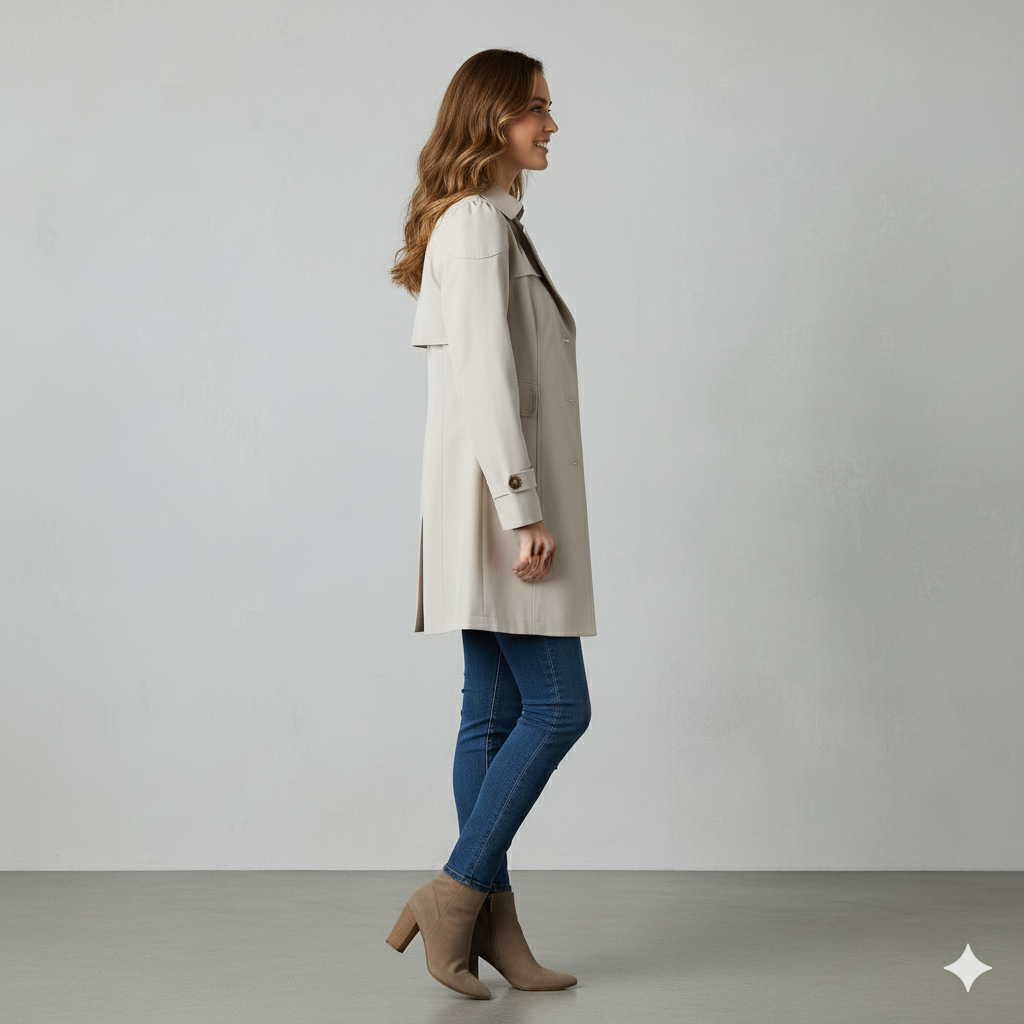 Damen Trenchcoat mit schmalem Schnitt | Mittellang & Elegant