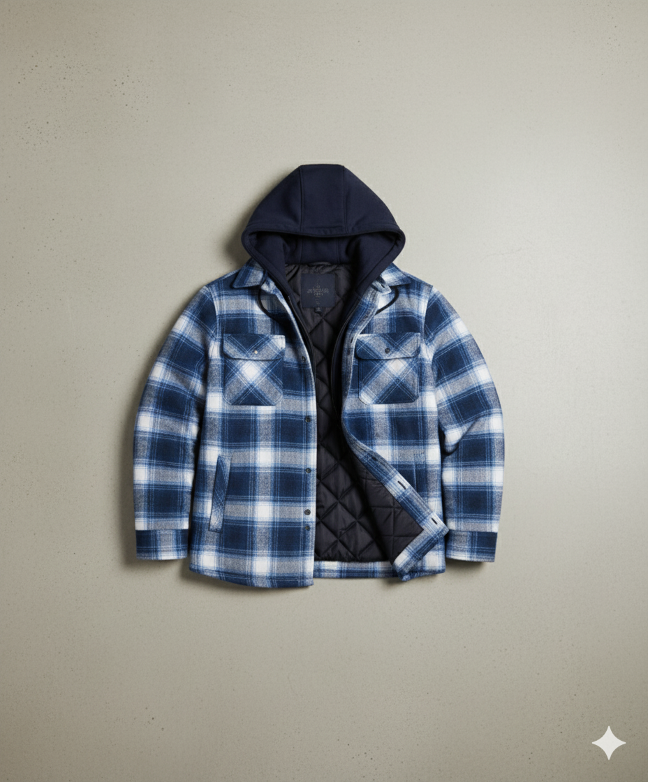 Gepolsterte Herrenjacke mit Karomuster | Warm & Casual Winter