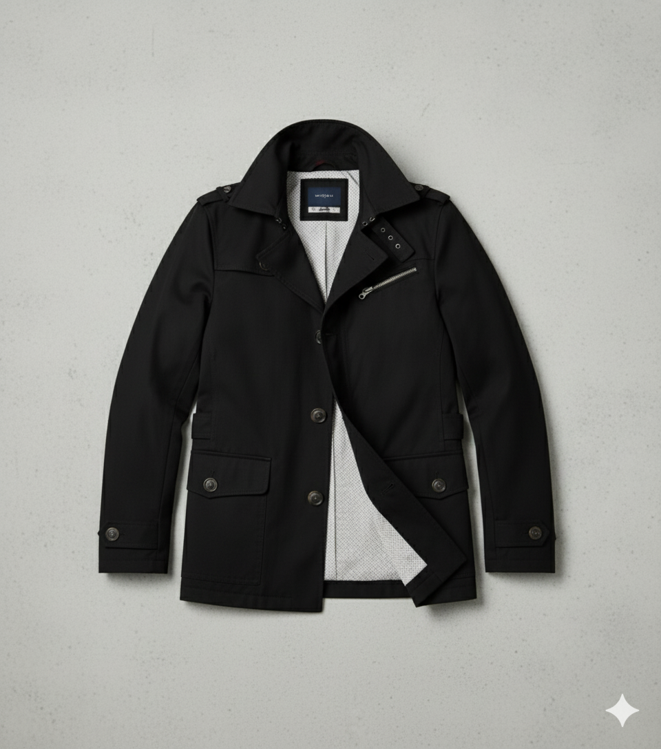 Eleganter Herren Trenchcoat mit Reverskragen | Herbst Übergang