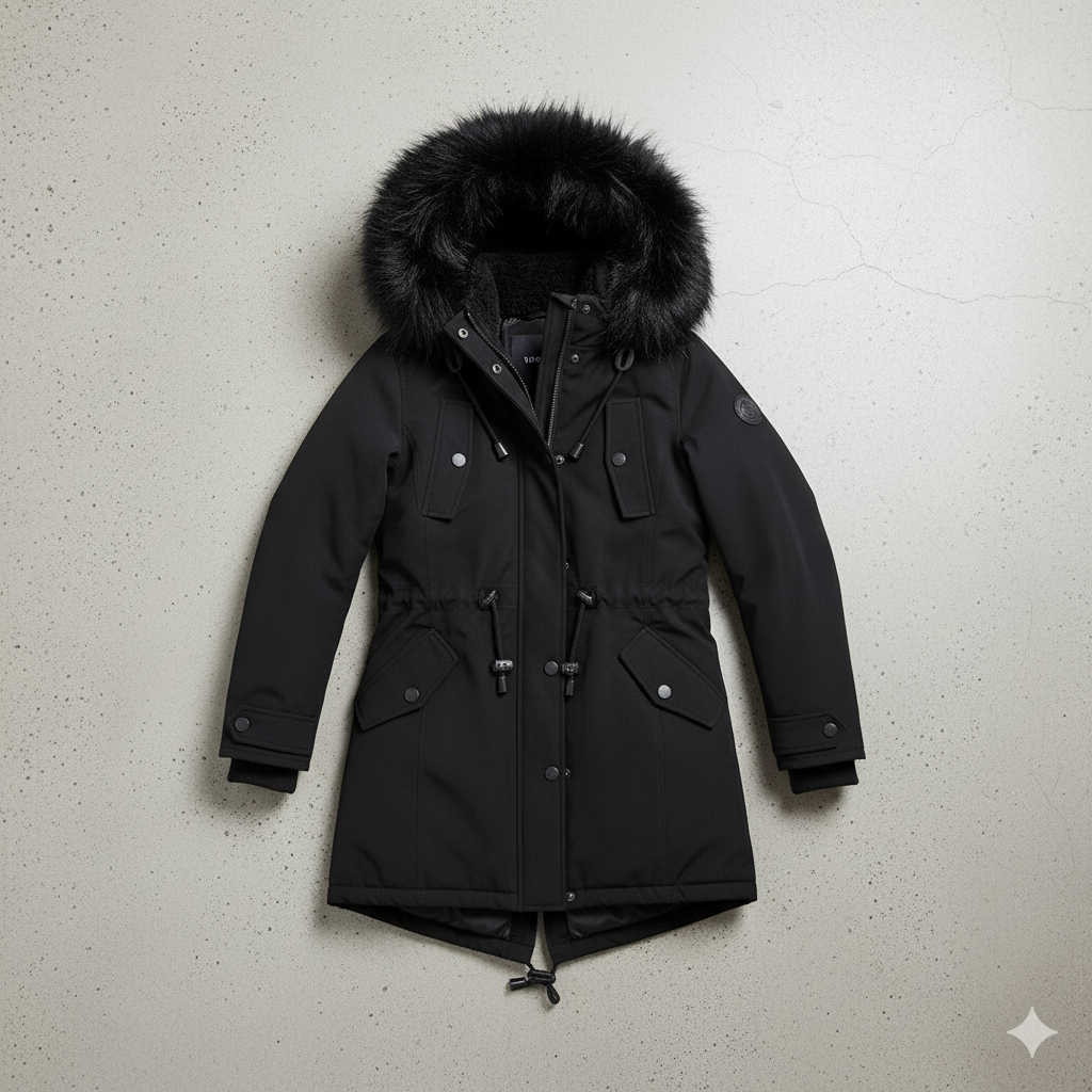 Damen Winterjacke mit Fellkapuze | Warm & Gefüttert