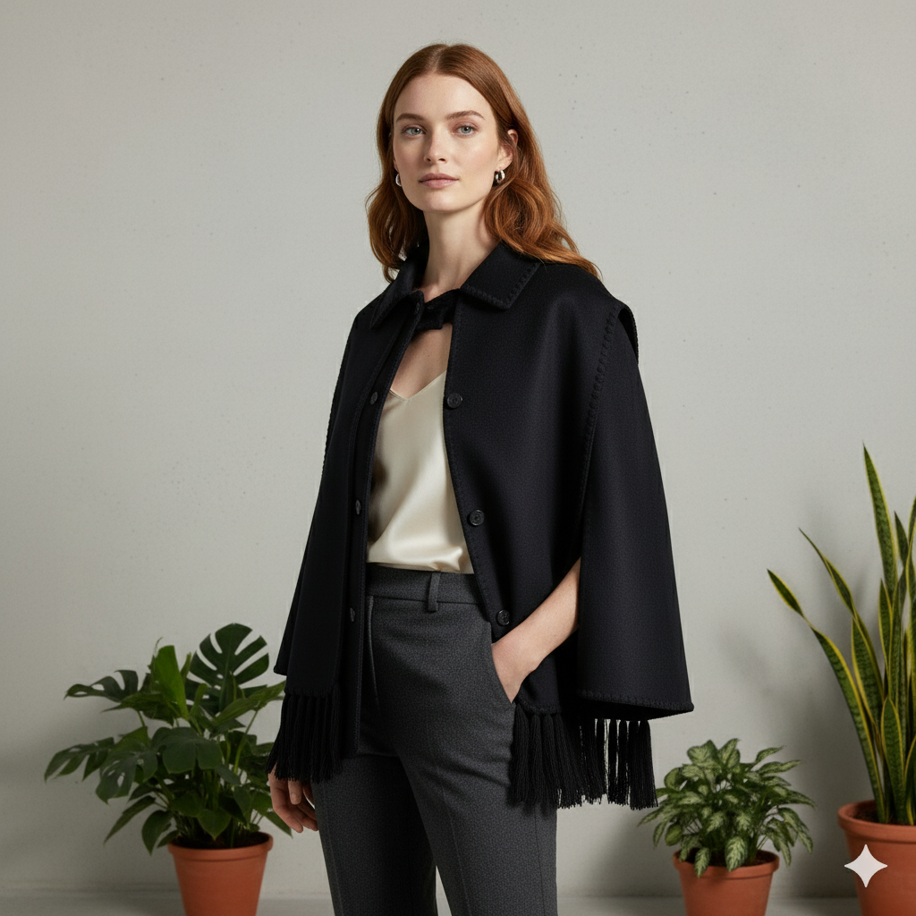 Damen Wollmantel mit Schal Kragen | Winter | Locker & Warm