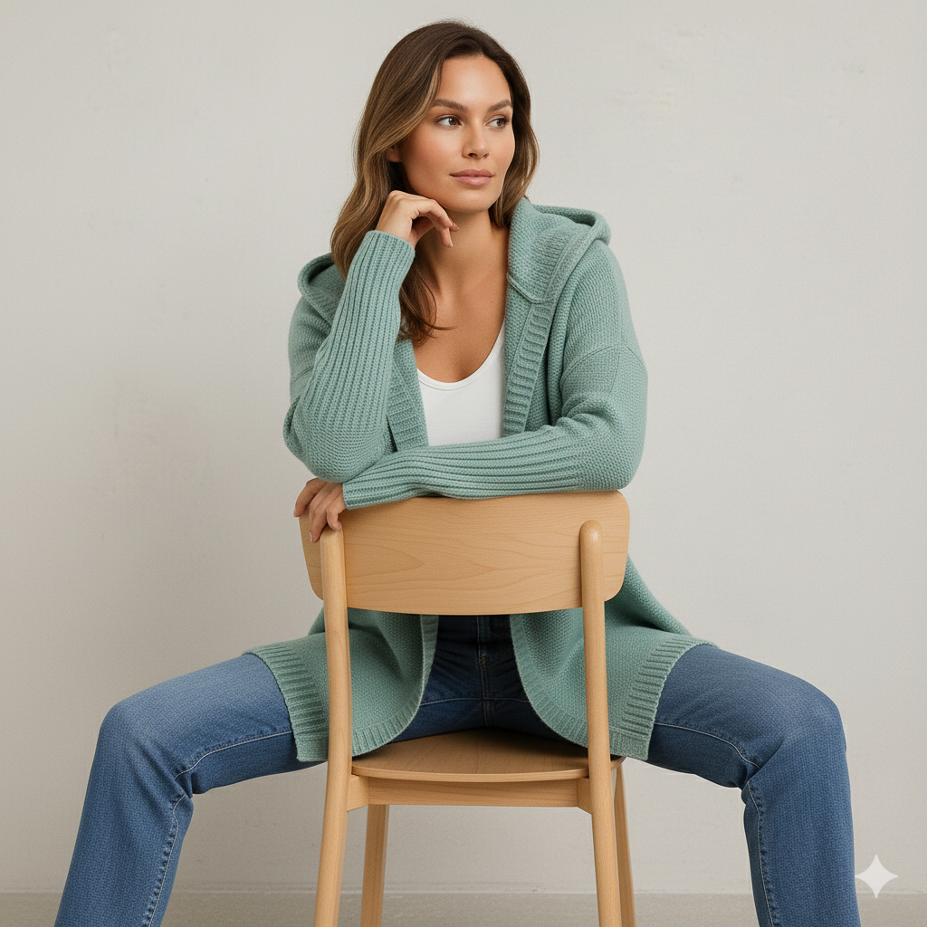 Damen Strickjacke mit Kapuze | Lässig & Übergang