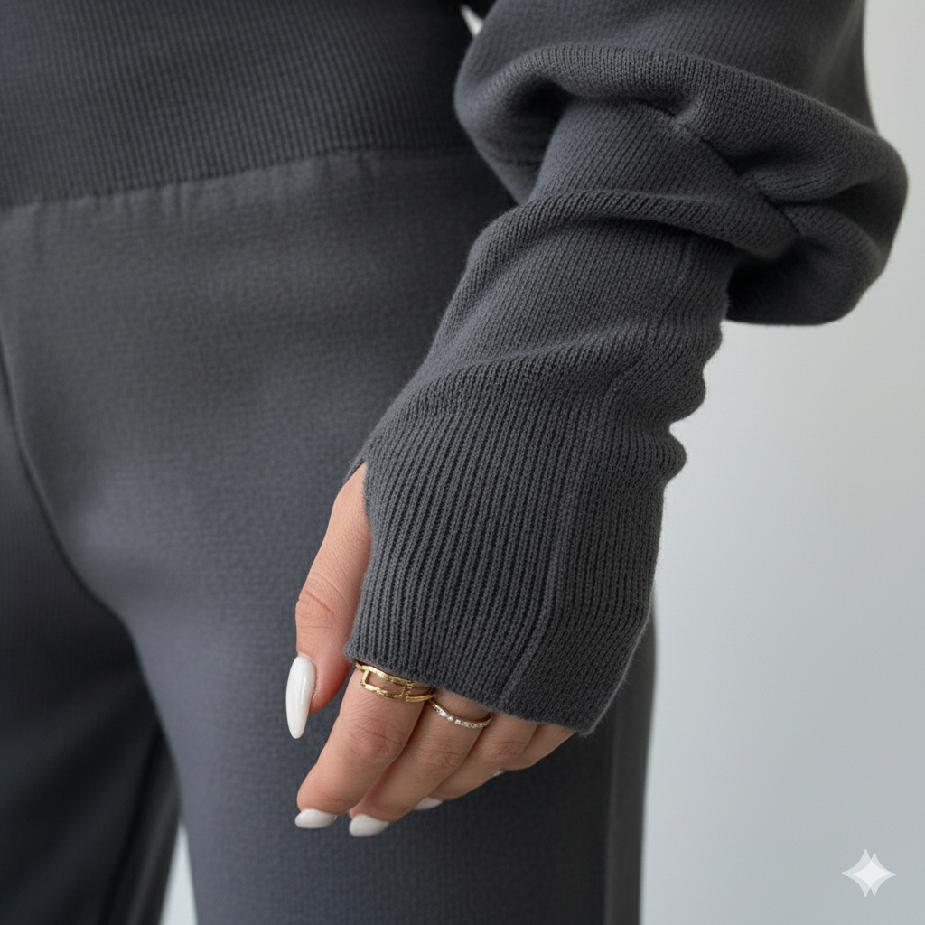 Damen Rollkragen Set mit Langarm | Lässig & Bequem | Winter