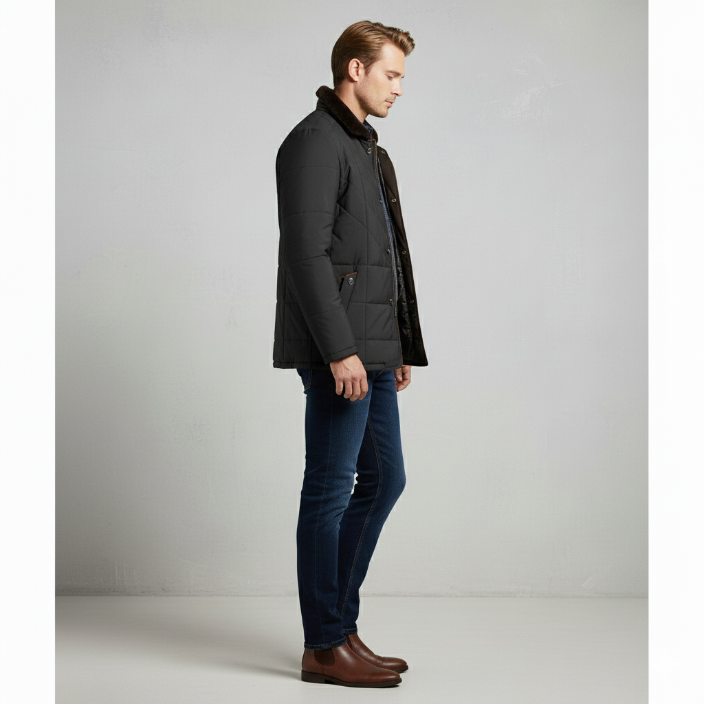 Elegante Herren Steppjacke mit Stehkragen | Warm | Winter