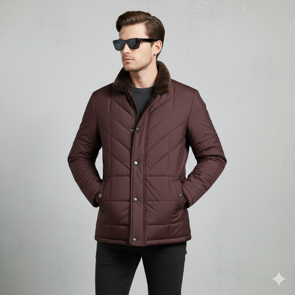 Elegante Herren Steppjacke mit Stehkragen | Warm | Winter