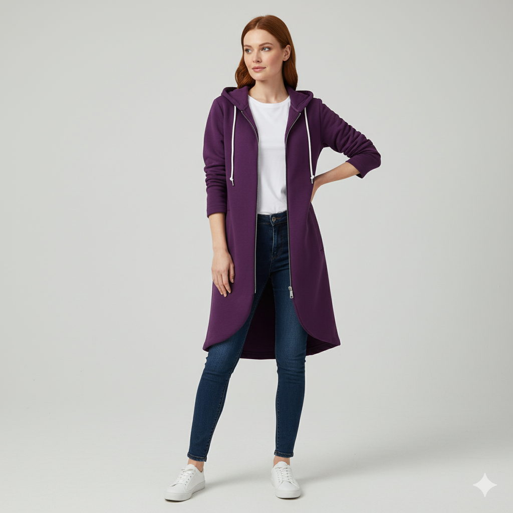 Damen Sweatjacke mit Kapuze & Reißverschluss | Herbst/Winter