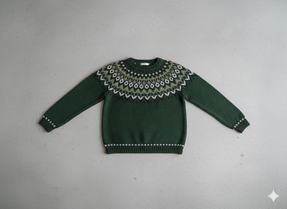 Damen Strickpullover mit Rundhals | Winter | Norweger-Muster