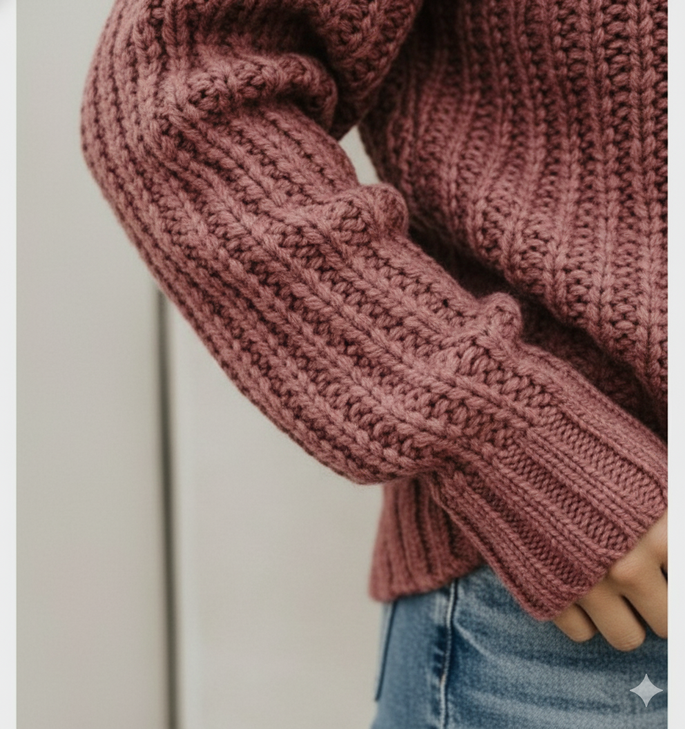 Damen Strickpullover mit Zopfmuster | Warm & Hochgeschlossen | Winter