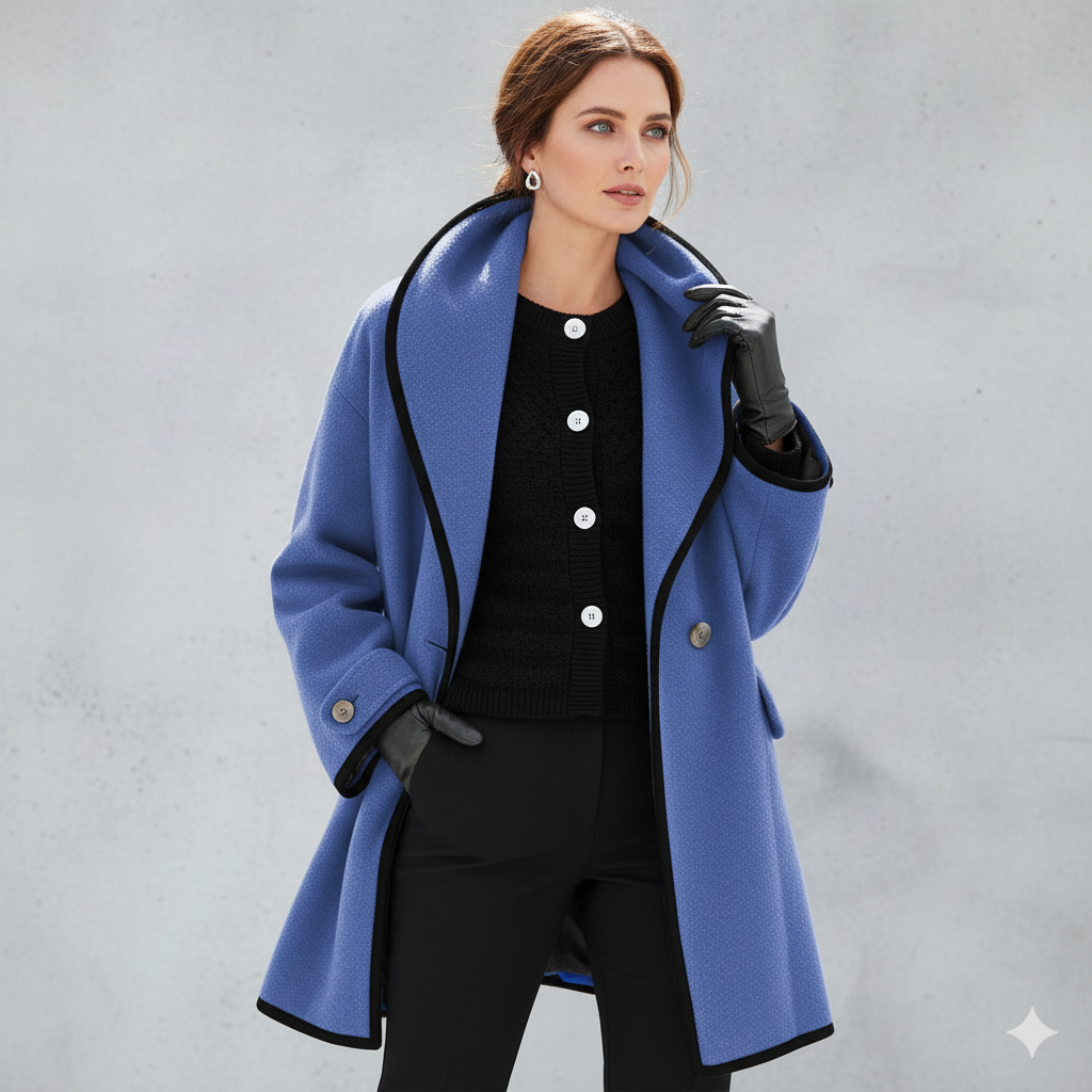 Eleganter Damenmantel mit Kontrastdetails | Herbst/Winter