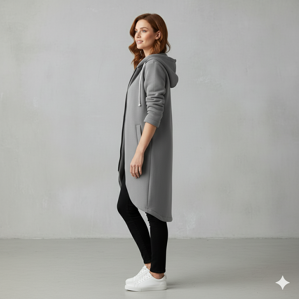 Damen Sweatjacke mit Kapuze & Reißverschluss | Herbst/Winter