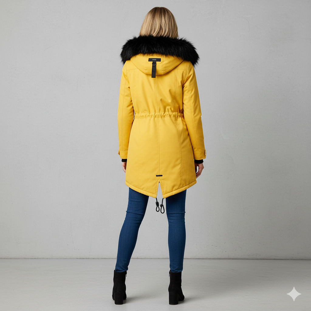 Damen Winterjacke mit Fellkapuze | Warm & Gefüttert