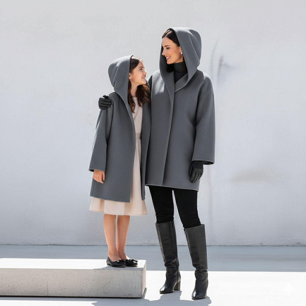 Damen Wollmantel Figurbetont Elegant | Stehkragen | Herbst Winter