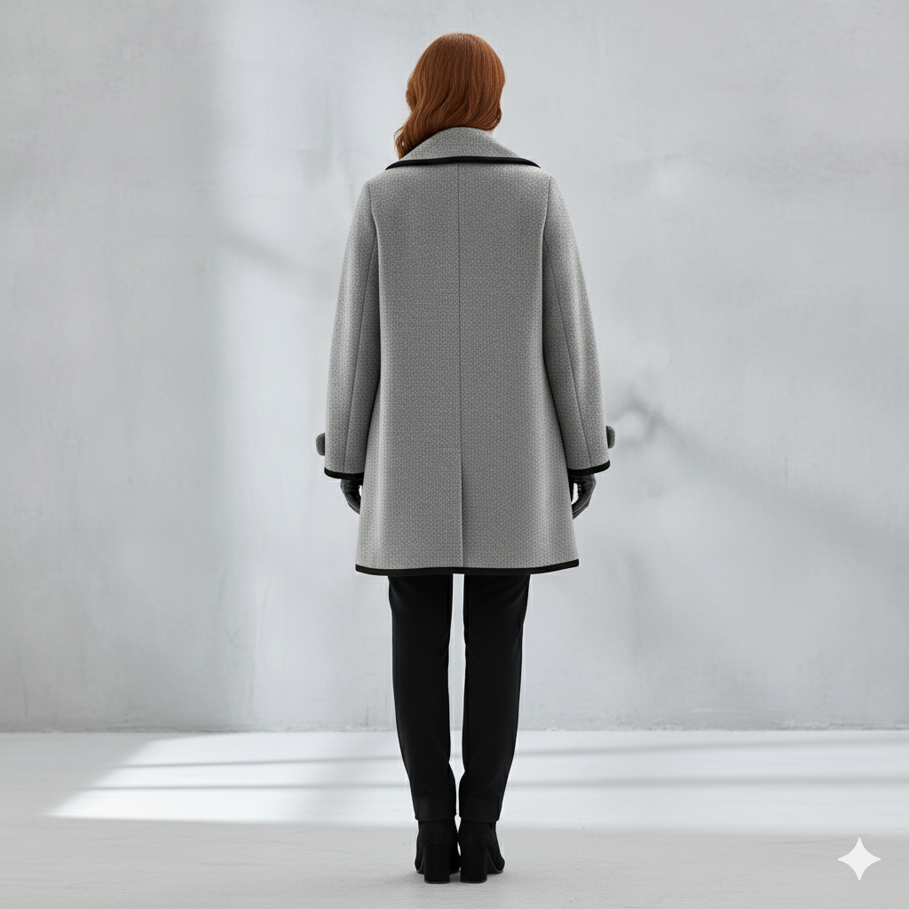 Eleganter Damenmantel mit Kontrastdetails | Herbst/Winter