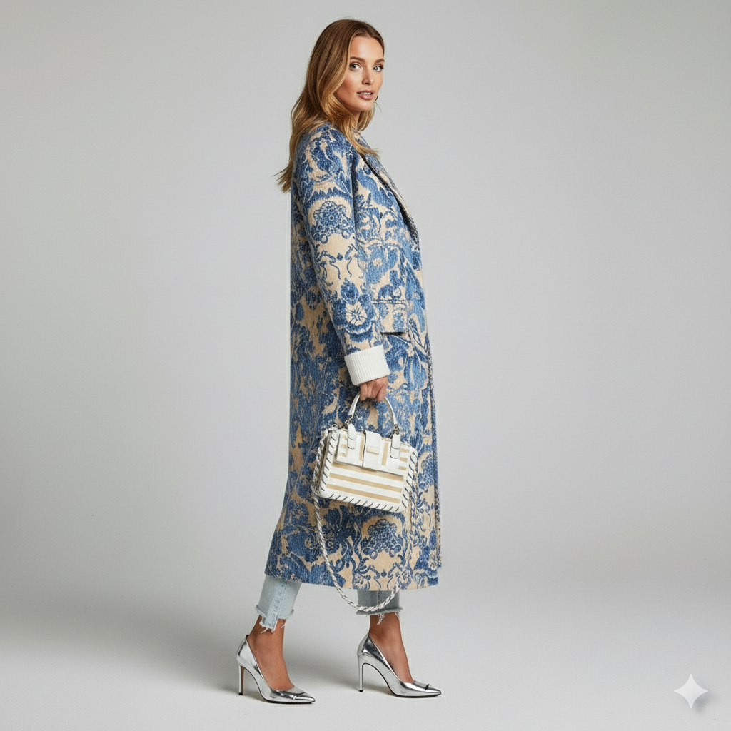 Damen Wollmantel mit Karomuster | Oversize & Warm | Winter
