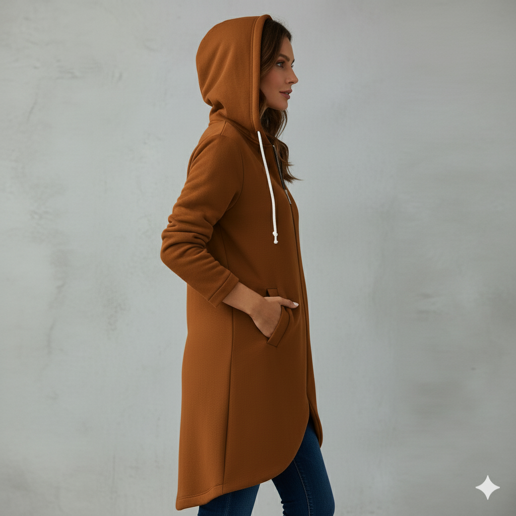 Damen Sweatjacke mit Kapuze & Reißverschluss | Herbst/Winter