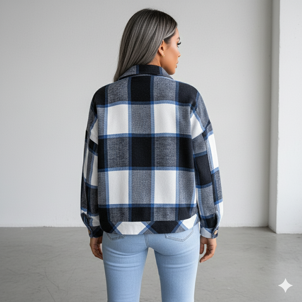 Damen Karo Hemdjacke | Lässig & Weich | Herbst
