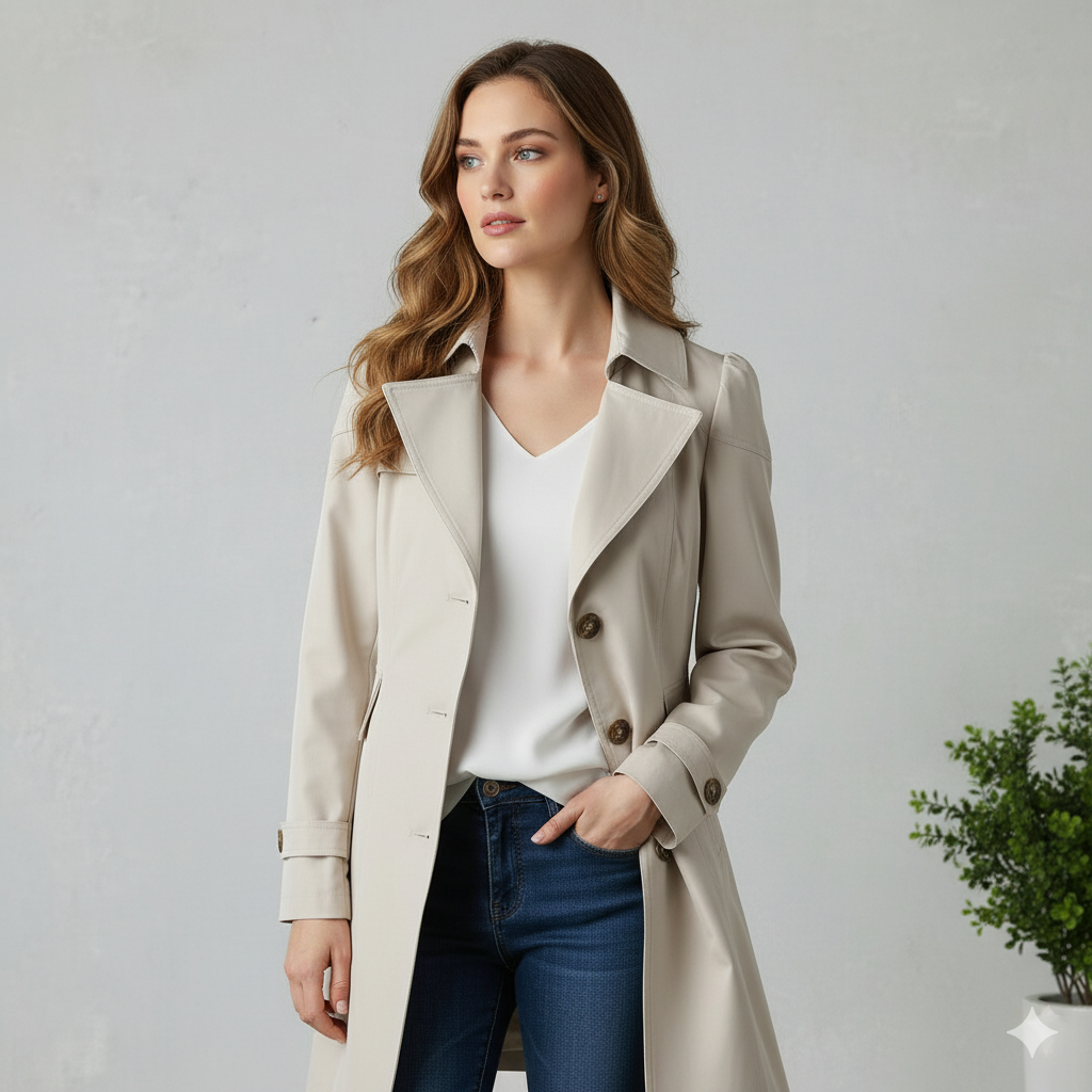 Damen Trenchcoat mit schmalem Schnitt | Mittellang & Elegant