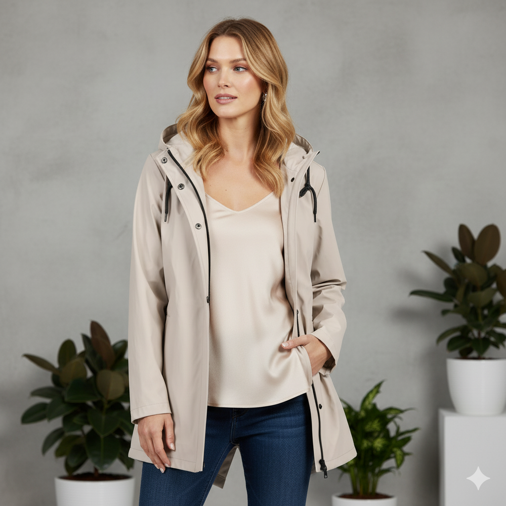 Damen Regenjacke mit Kapuze | Leicht & Wasserdicht | Übergang