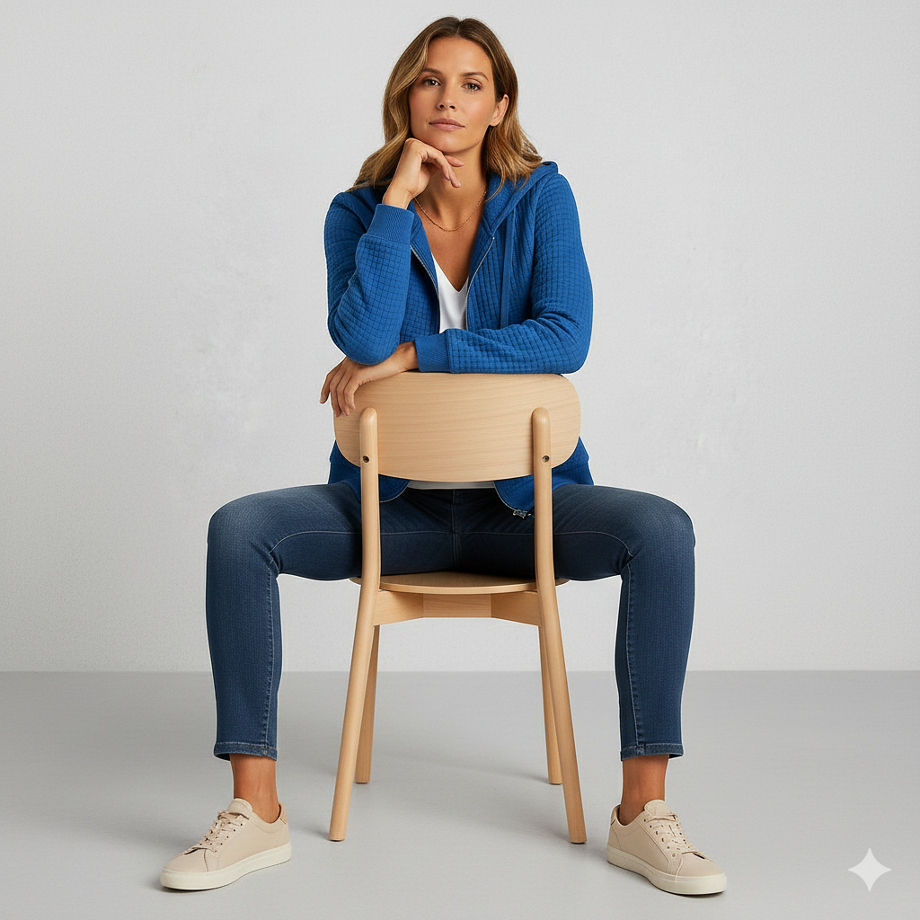 Leichter Damen Kapuzen Strickjacke mit Reißverschluss | Übergang