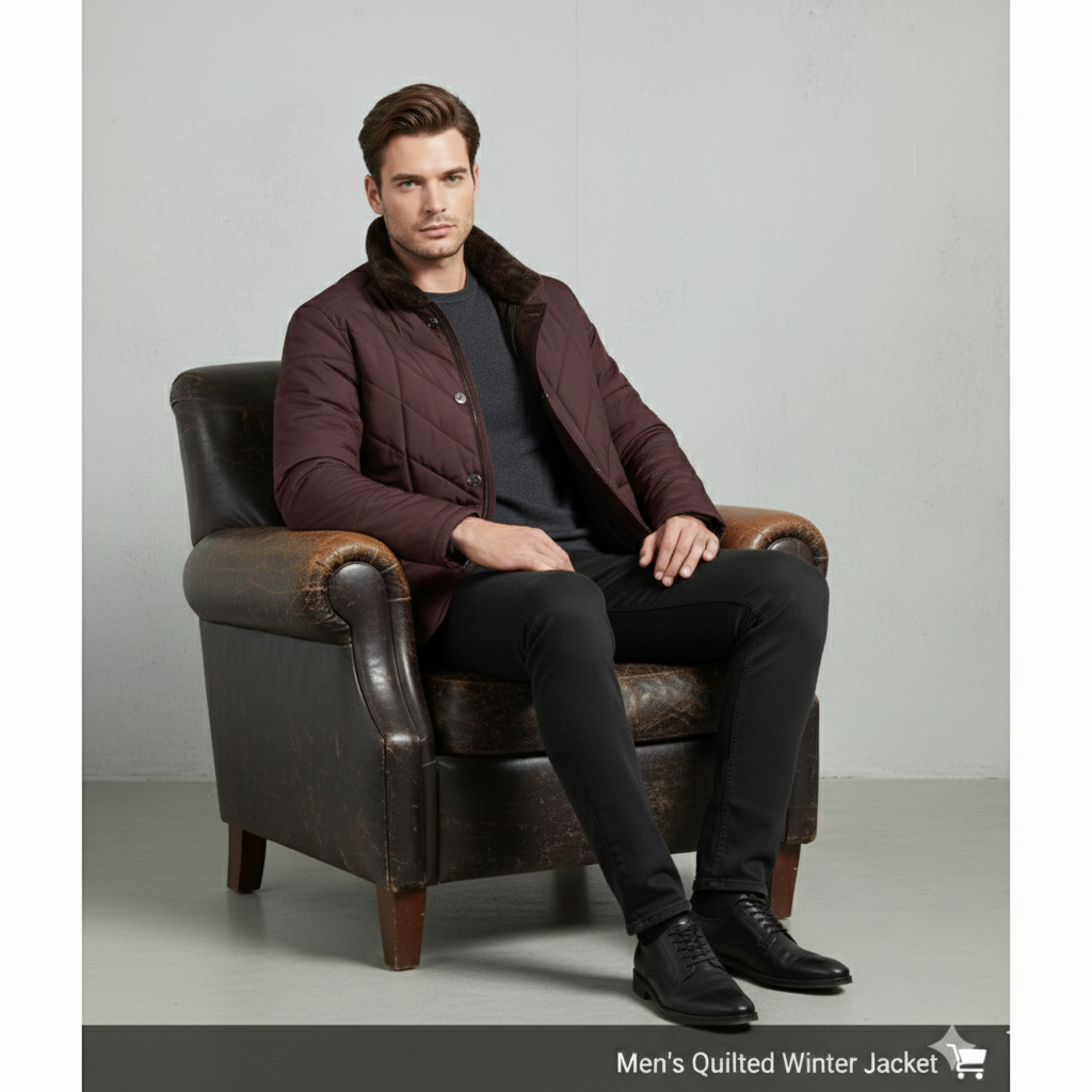 Elegante Herren Steppjacke mit Stehkragen | Warm | Winter
