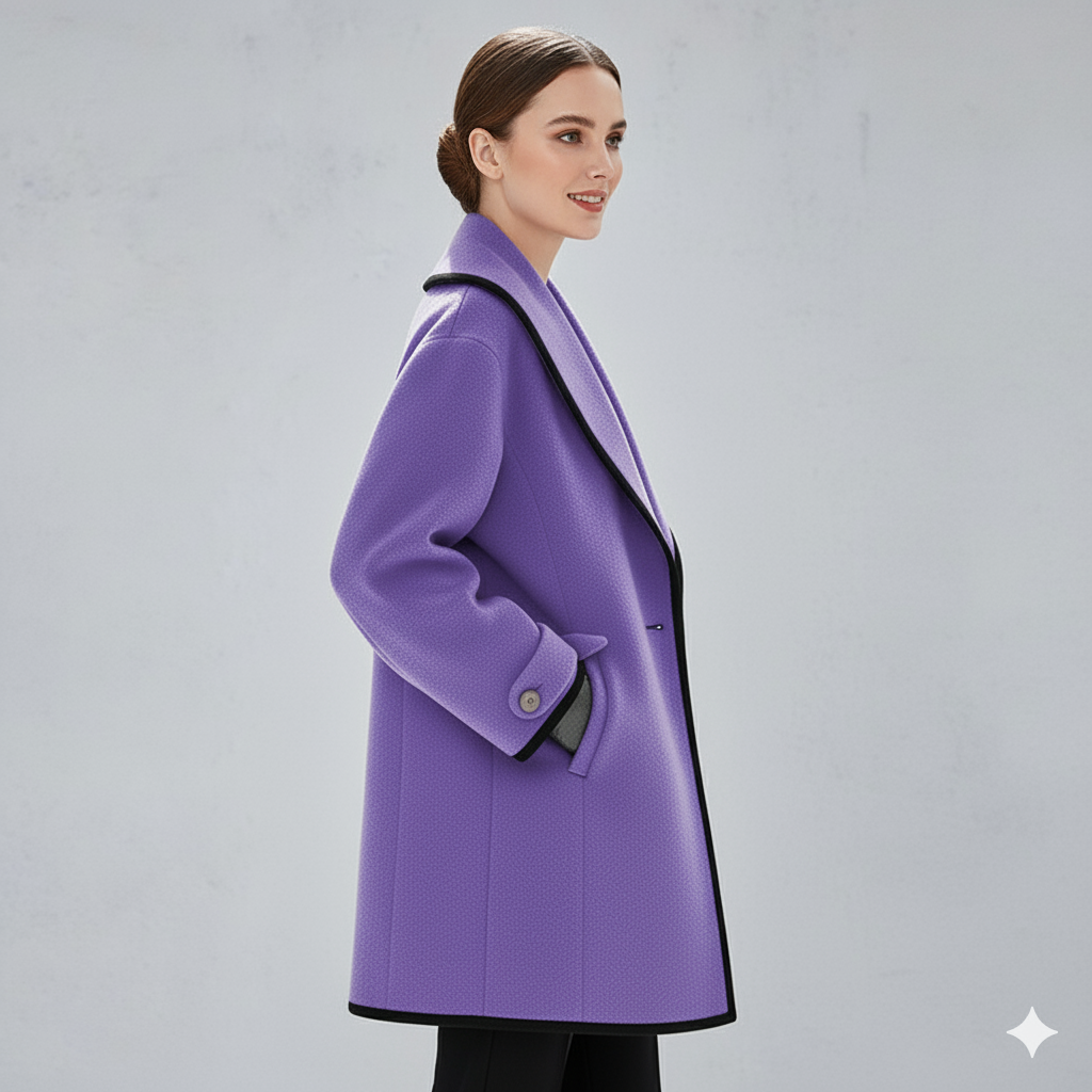 Eleganter Damenmantel mit Kontrastdetails | Herbst/Winter