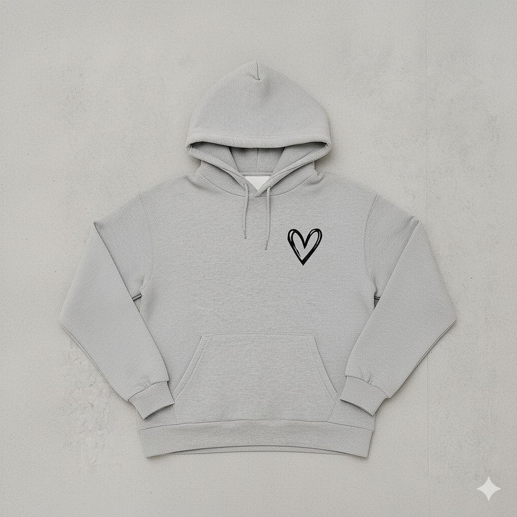 Damen Hoodie mit Herz Print | Lässig & Bequem