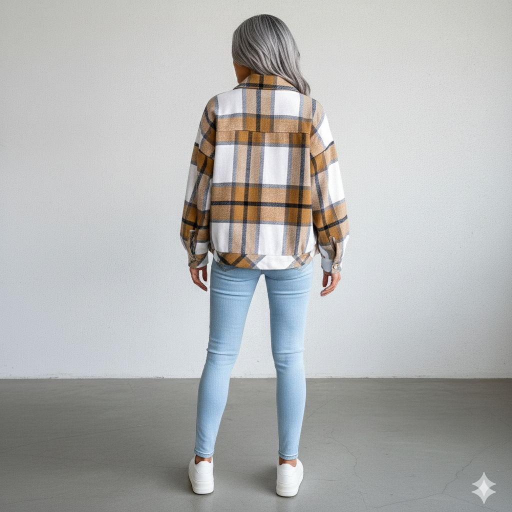 Damen Karo Hemdjacke | Lässig & Weich | Herbst