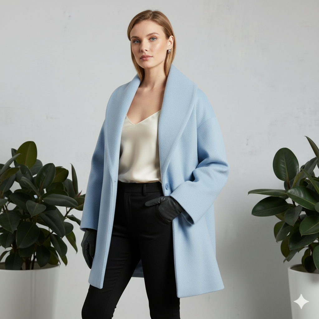 Damen Wollmantel Figurbetont Elegant | Stehkragen | Herbst Winter