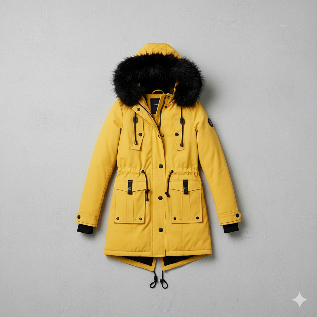 Damen Winterjacke mit Fellkapuze | Warm & Gefüttert
