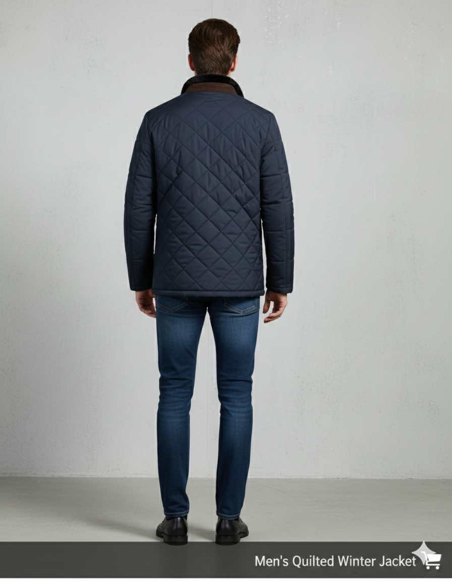 Elegante Herren Steppjacke mit Stehkragen | Warm | Winter