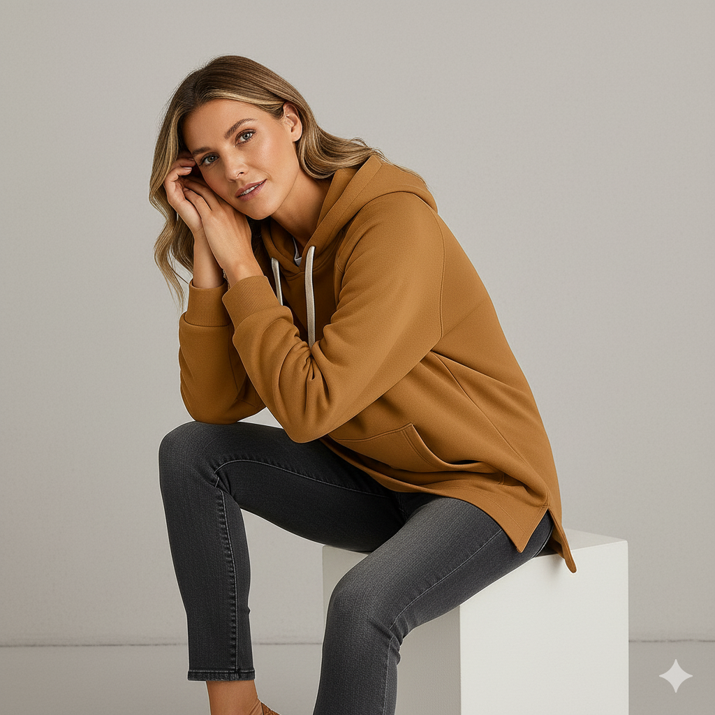 Lässiges Damen Hoodie Kleid mit Kordelzug | Bequem für Freizeit