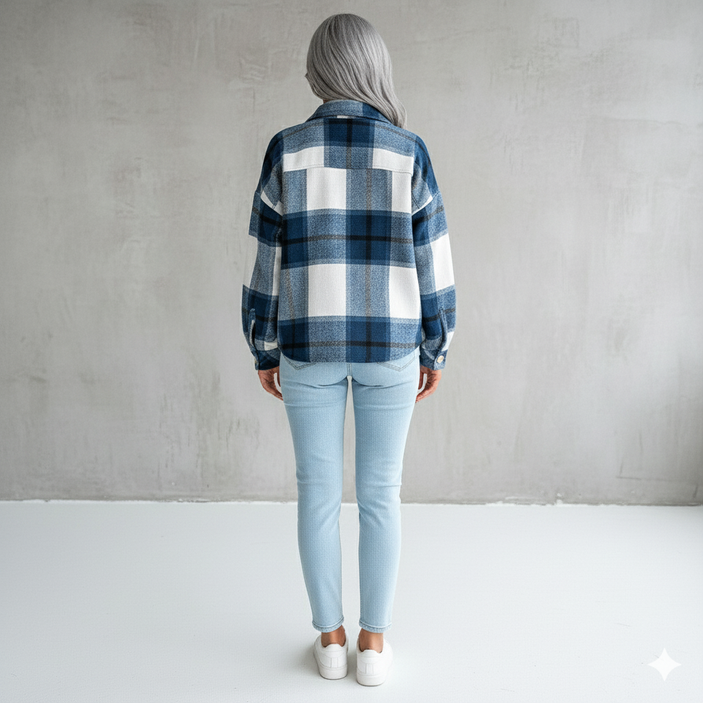 Damen Karo Hemdjacke | Lässig & Weich | Herbst