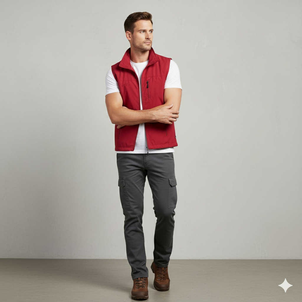 Herren Outdoor Weste mit Reißverschluss | Leicht & Atmungsaktiv