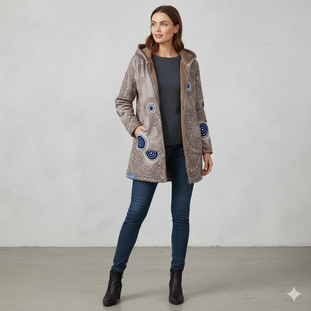 Damen Fleecejacke mit Kapuze | Plüsch & Kuschelig | Herbst/Winter