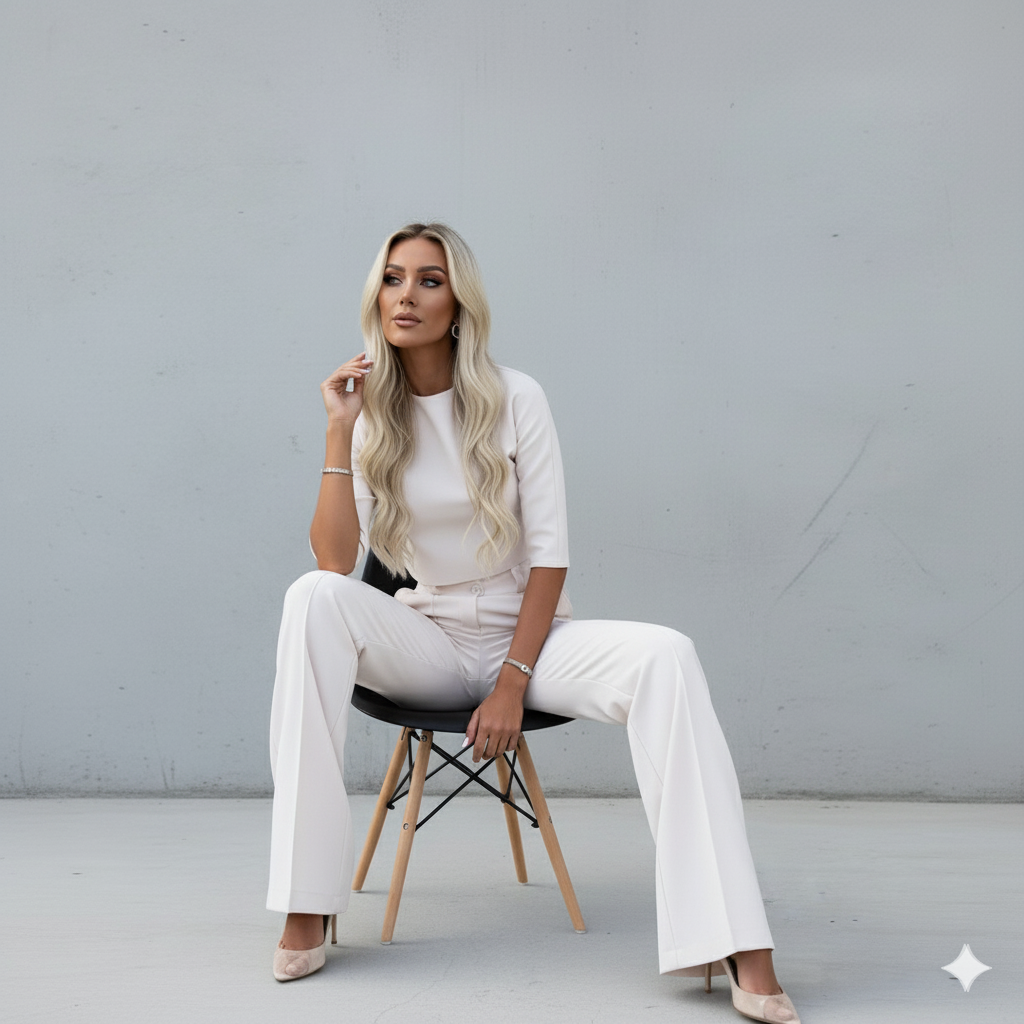 Kurzes Oberteil & High Waist Hose | Weit & Elegant