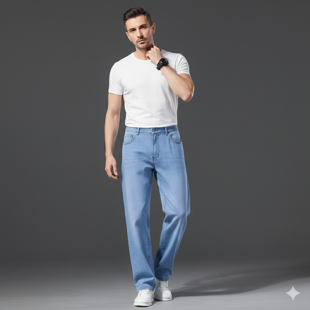 Herren Jeans Straight Fit | Bequem & Pflegeleicht für Alltag