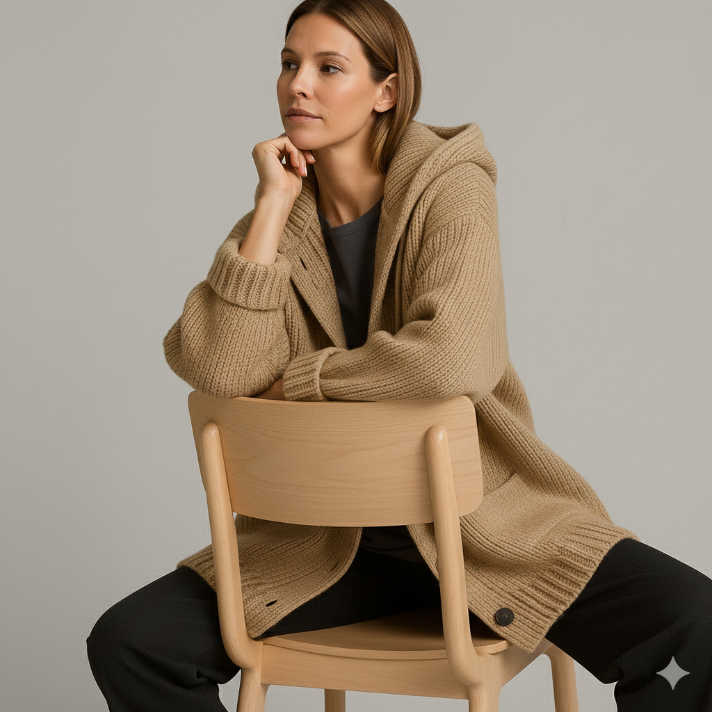 Kuscheliger Damen Strickjacke mit Kapuze | Warm für Herbst/Winter