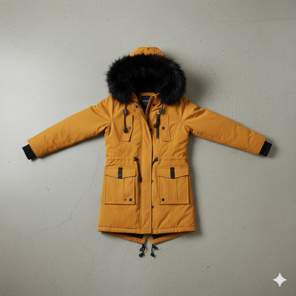 Damen Winterjacke mit Fellkapuze | Warm & Gefüttert
