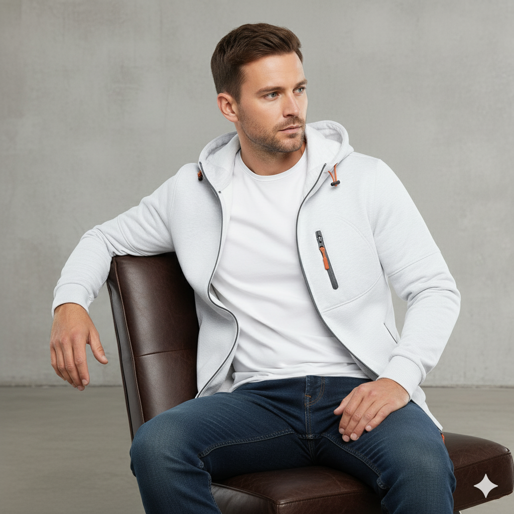 Fleecejacke für Herren mit Kapuze | Warm & Bequem | Herbst