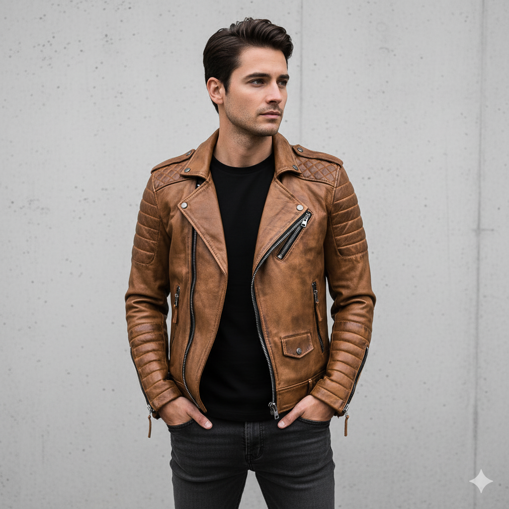 Herren Bikerjacke aus Veganleder | Modern & Casual