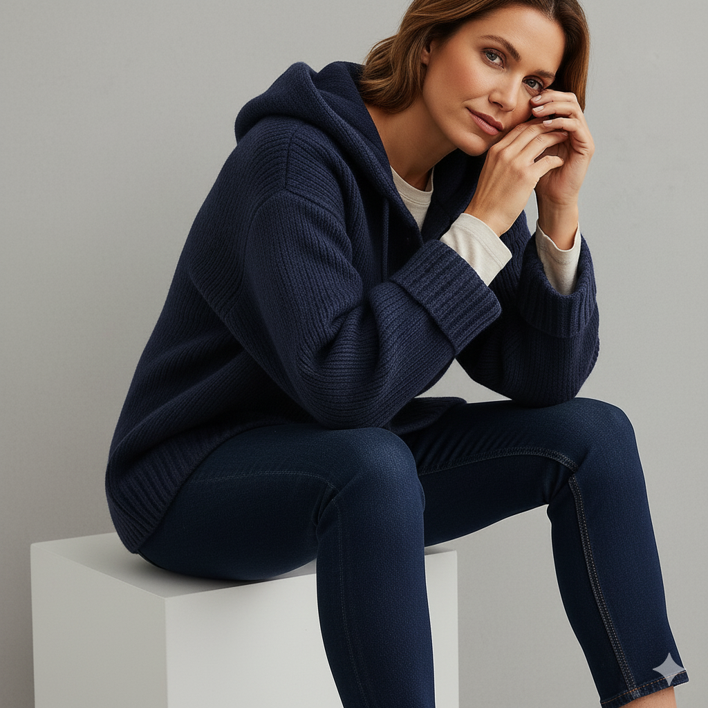 Kuscheliger Damen Strickjacke mit Kapuze | Warm für Herbst/Winter