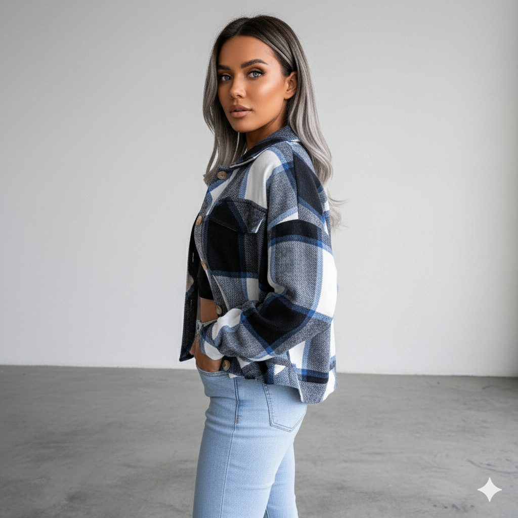 Damen Karo Hemdjacke | Lässig & Weich | Herbst