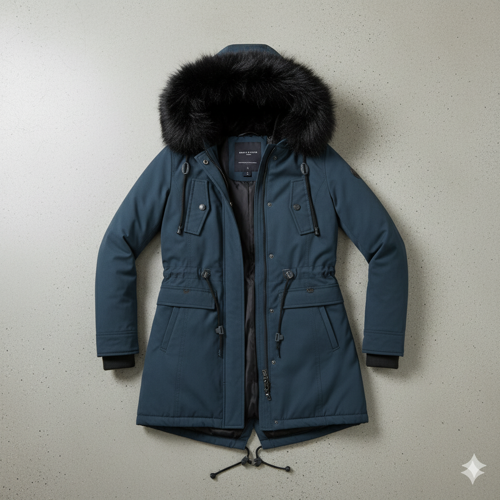 Damen Winterjacke mit Fellkapuze | Warm & Gefüttert