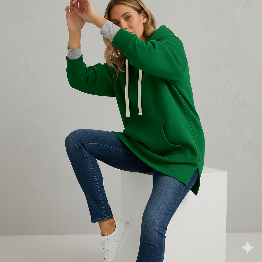 Lässiges Damen Hoodie Kleid mit Kordelzug | Bequem für Freizeit