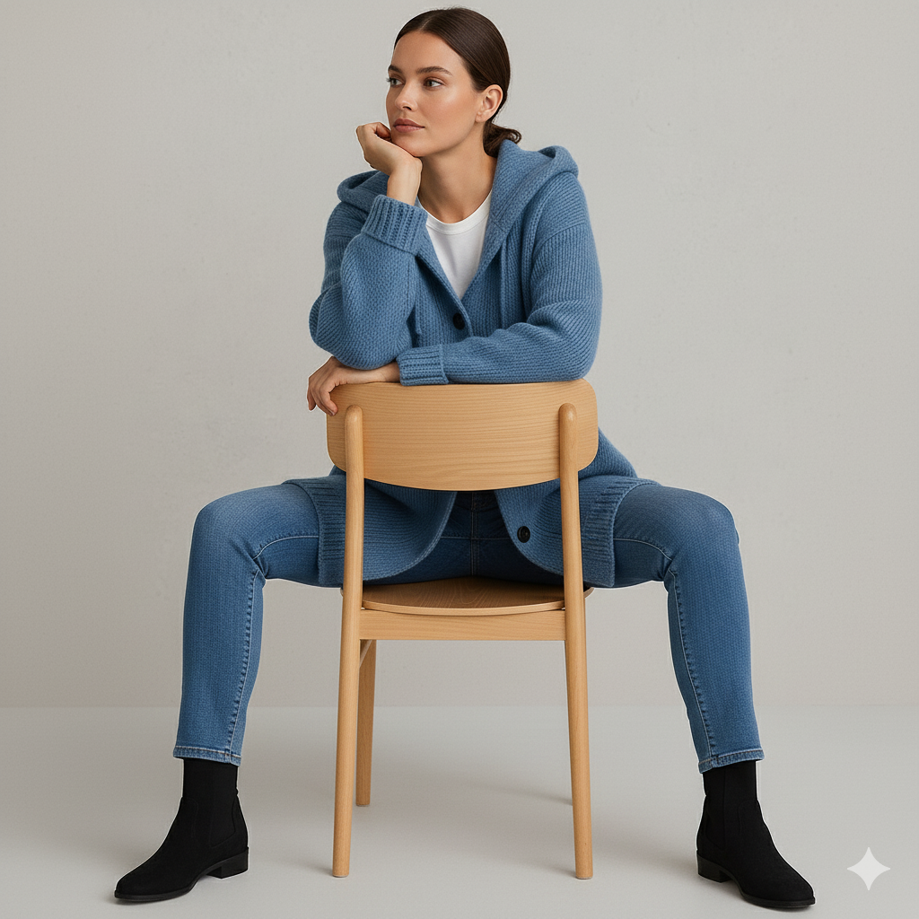 Kuscheliger Damen Strickjacke mit Kapuze | Warm für Herbst/Winter