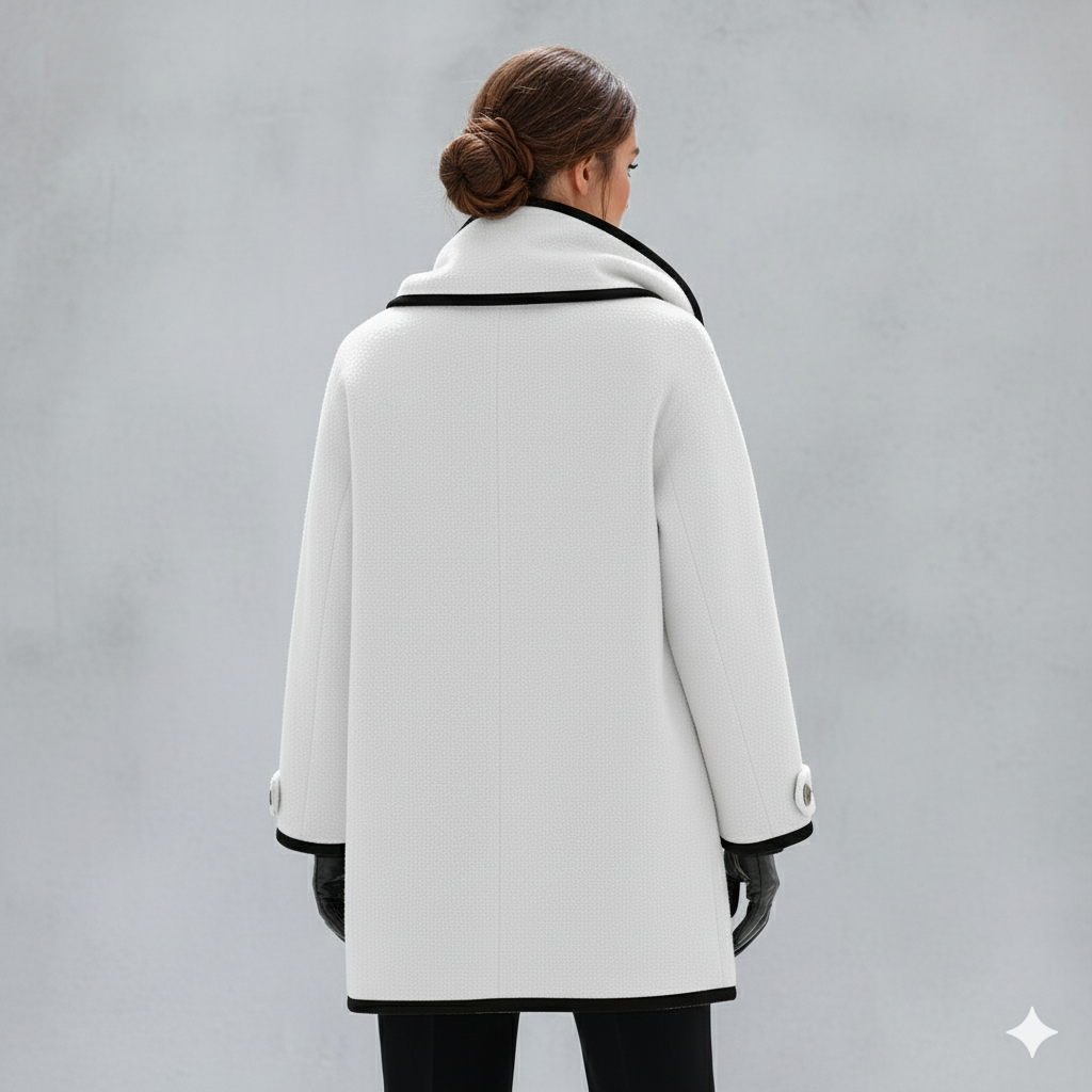 Eleganter Damenmantel mit Kontrastdetails | Herbst/Winter