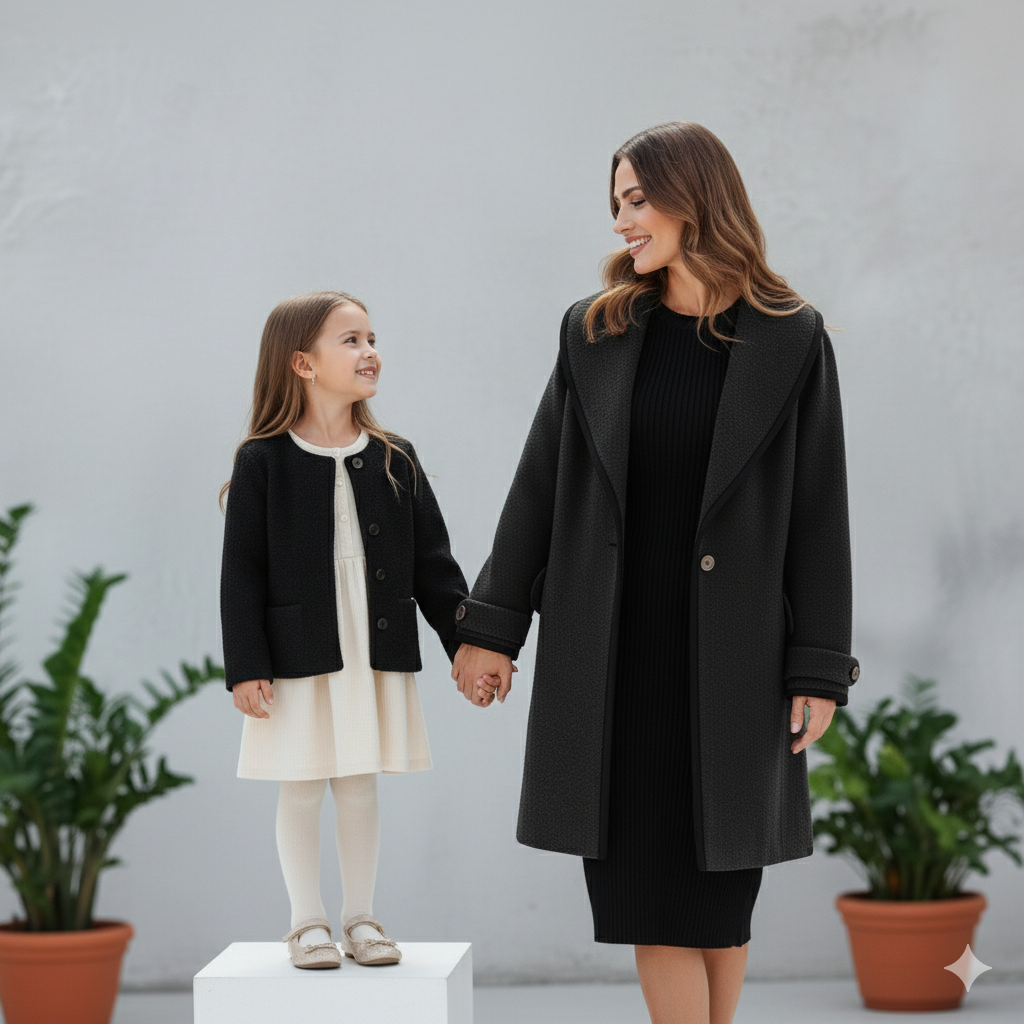 Eleganter Damenmantel mit Kontrastdetails | Herbst/Winter