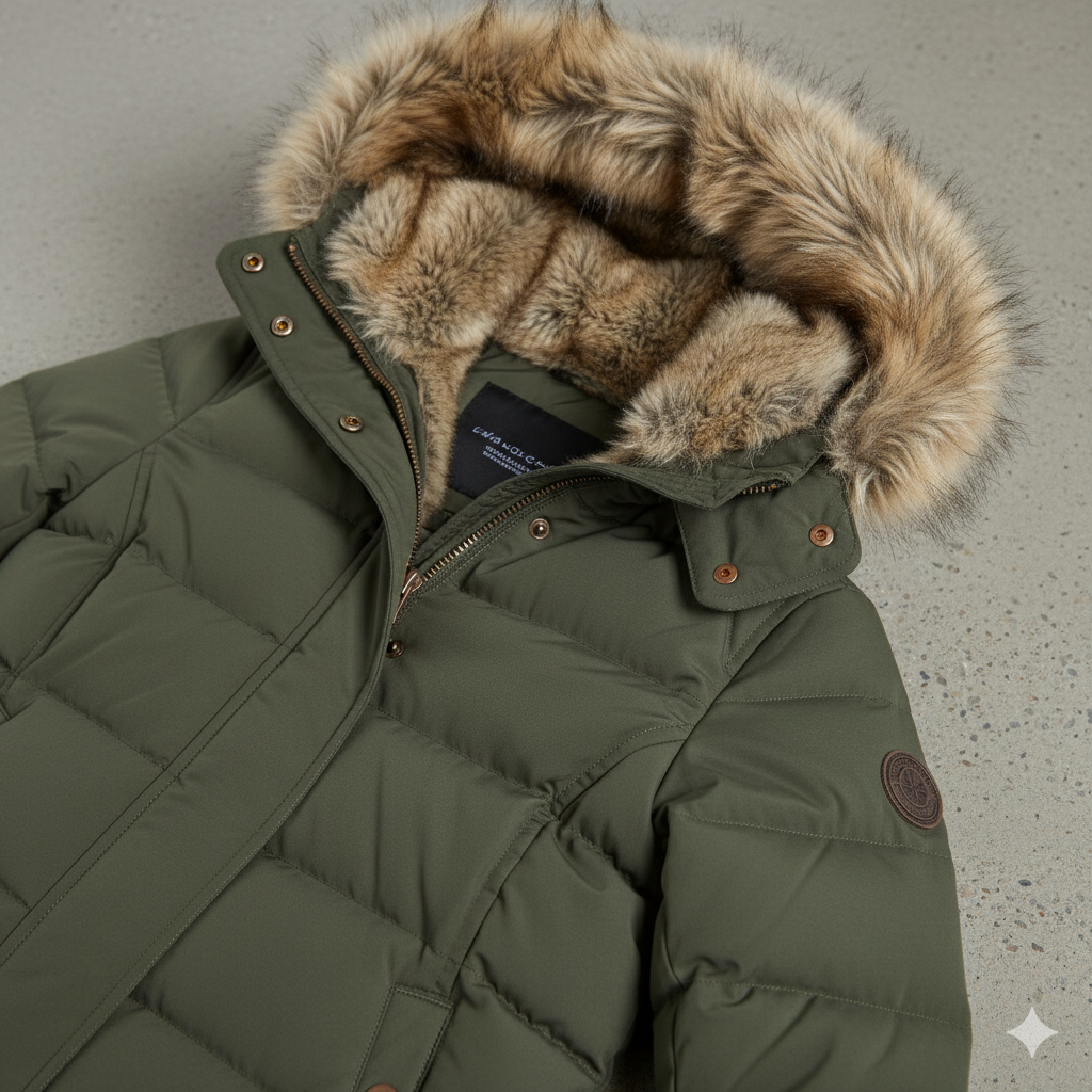 Damen Winterjacke mit Fellkapuze | Warm & Figurbetont